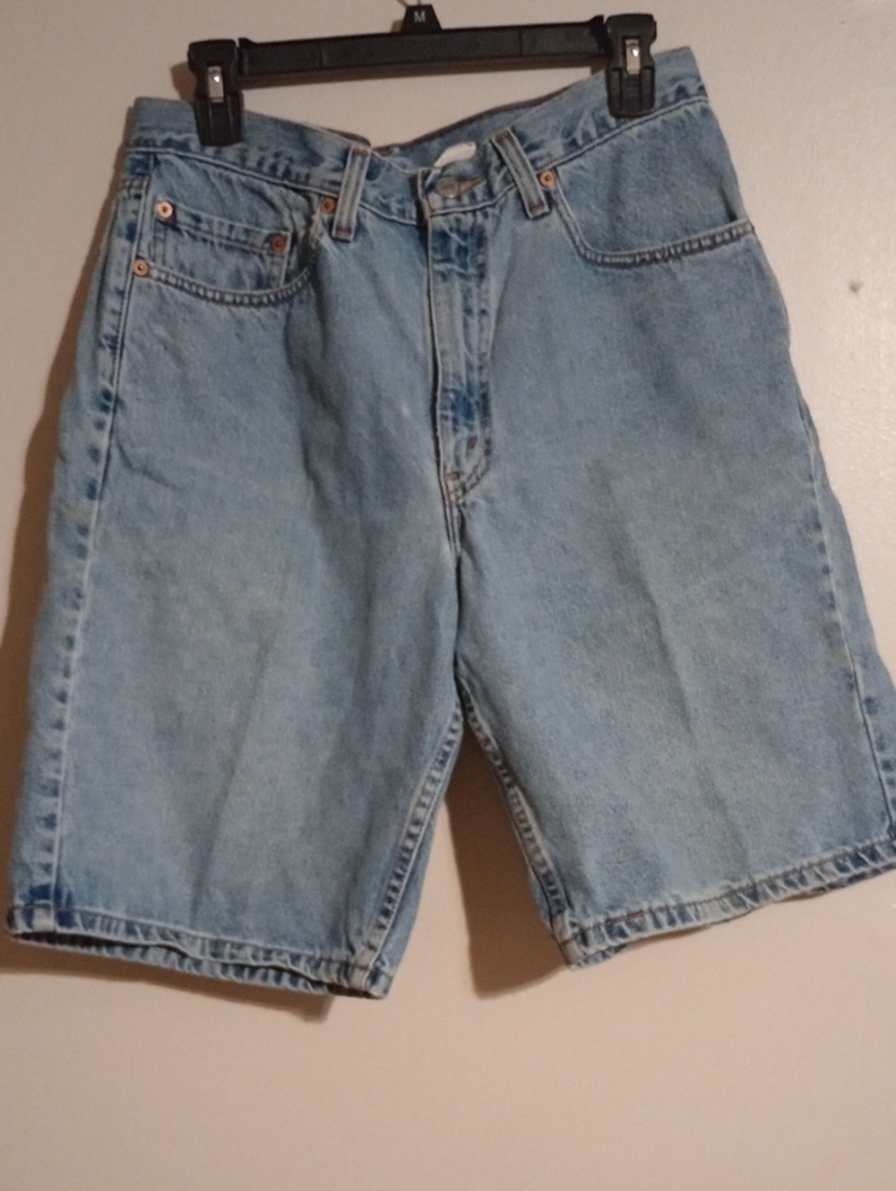 Levi's Light Blue Denim Jean Shorts Relaxed Fit 34 Waist Preppy Acadamia Cowgirl